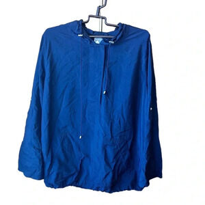 Just My Size Navy Blue Nylon Pullover Hoodie Size 2X​